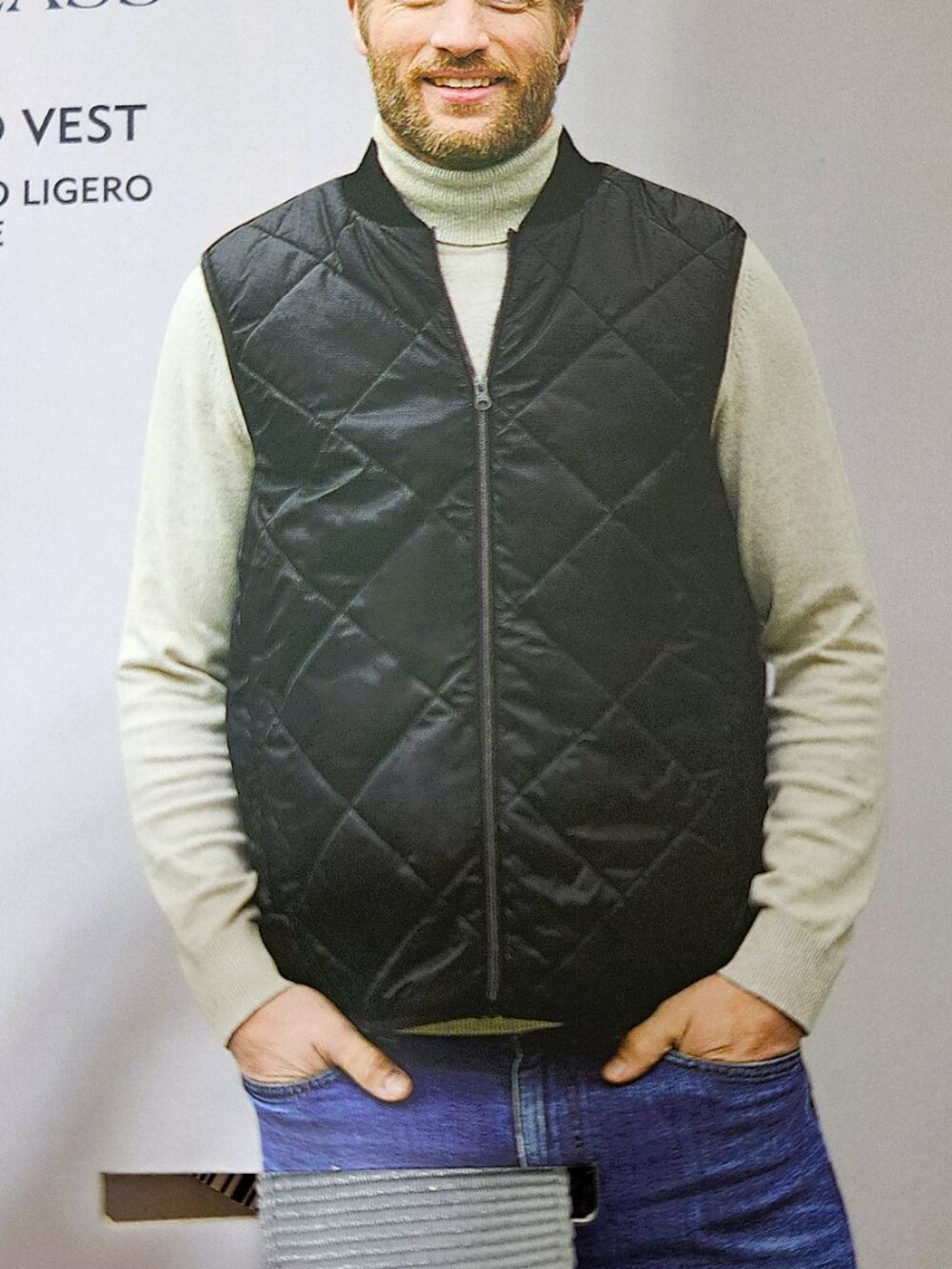 Royal Class Men's Large Black Puffer Vest Home Cozy Casual Layering